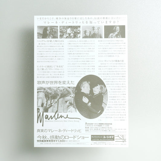 Marlene Dietrich: Her Own Song B5 Flyer - reverse