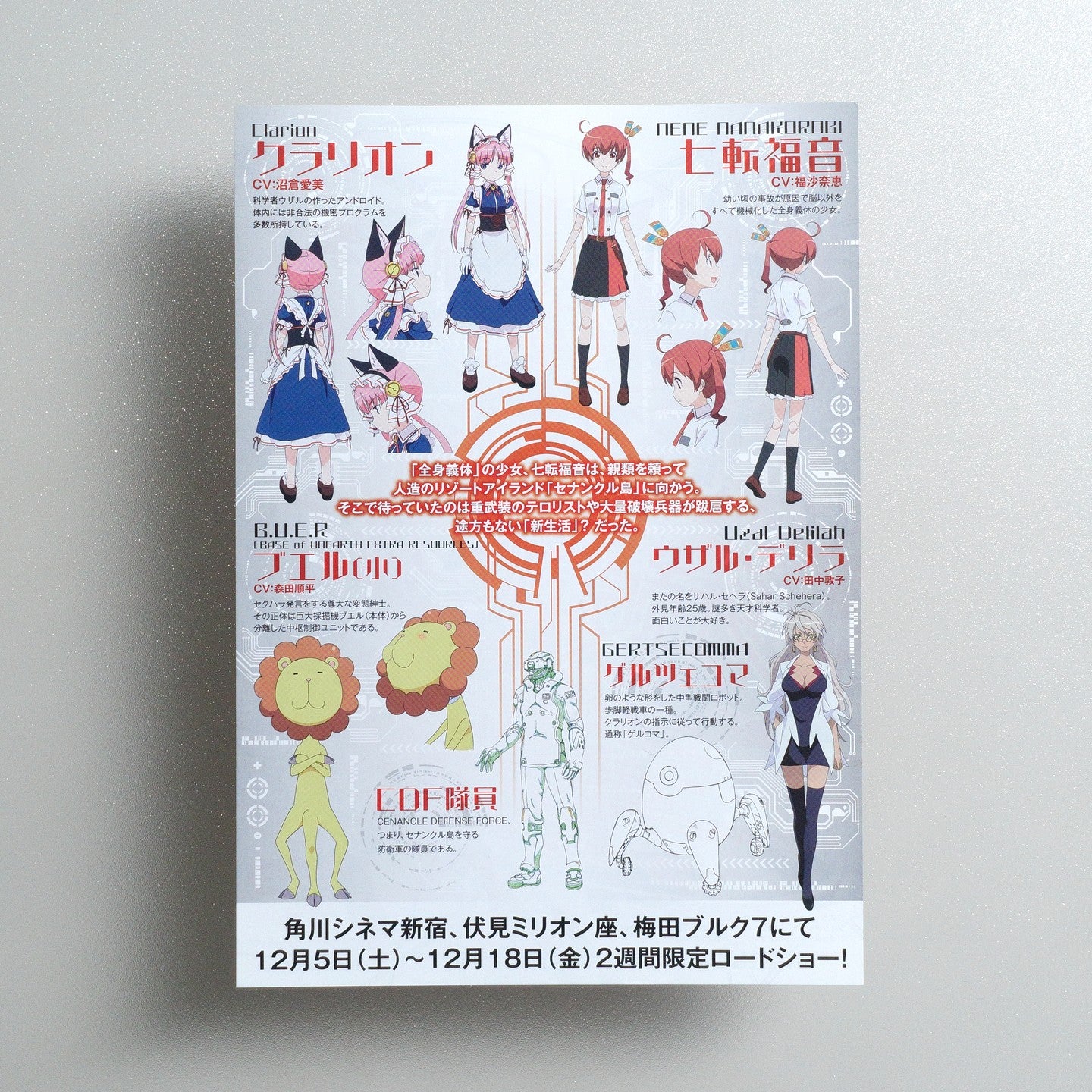 劇場イベント上映版『紅殻のパンドラ -GHOST URN-』 2015 Japanese B5 Movie Flyer - reverse