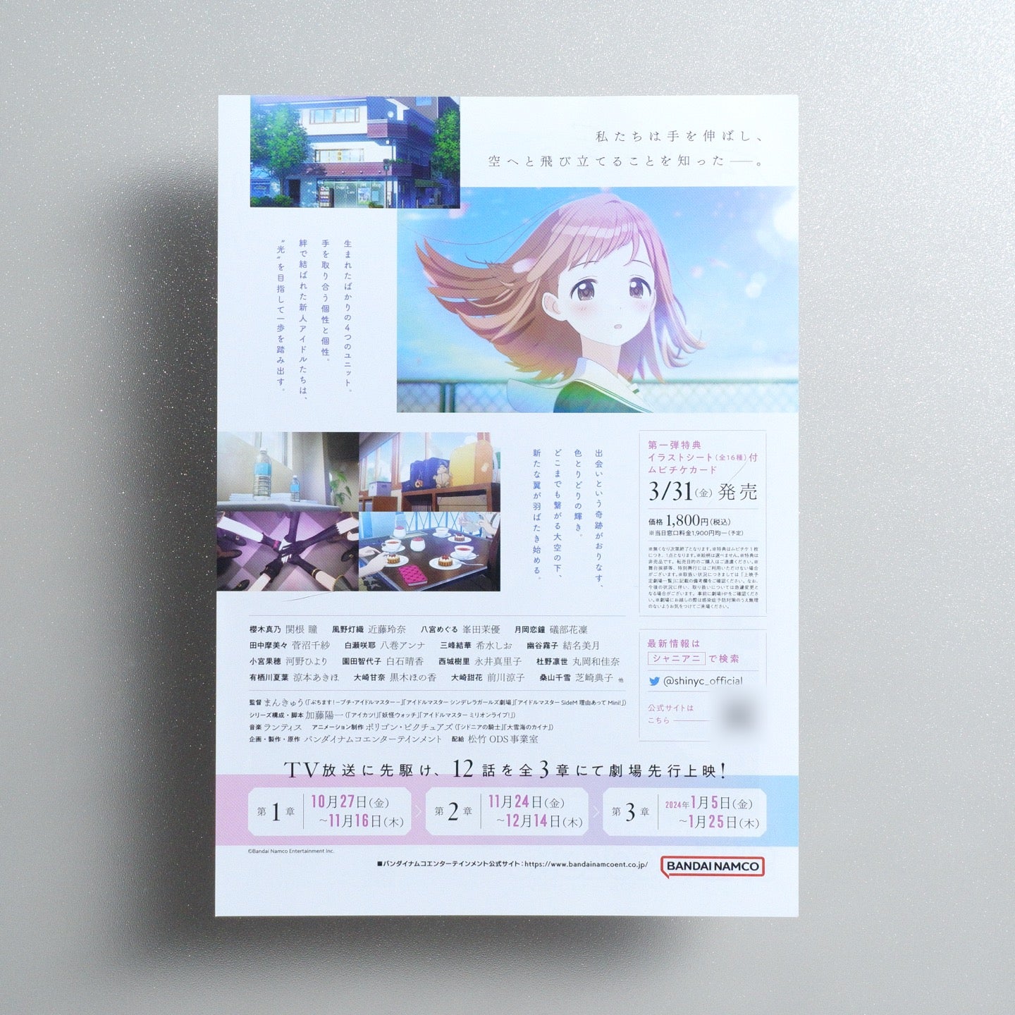 THE IDOLM@STER SHINY COLORS 2023 Japanese B5 Movie Flyer - reverse