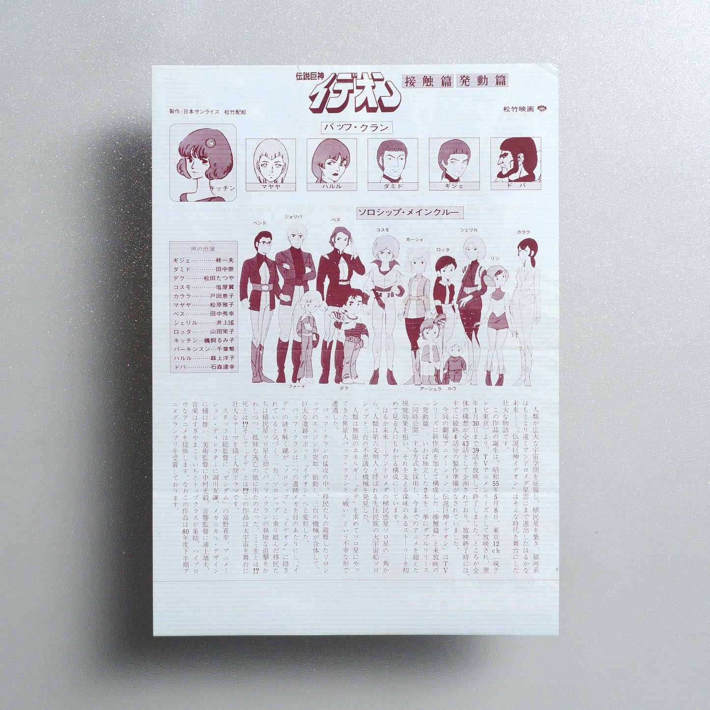 THE IDEON: A CONTACT 1982 Japanese B5 Movie Flyer - side D
