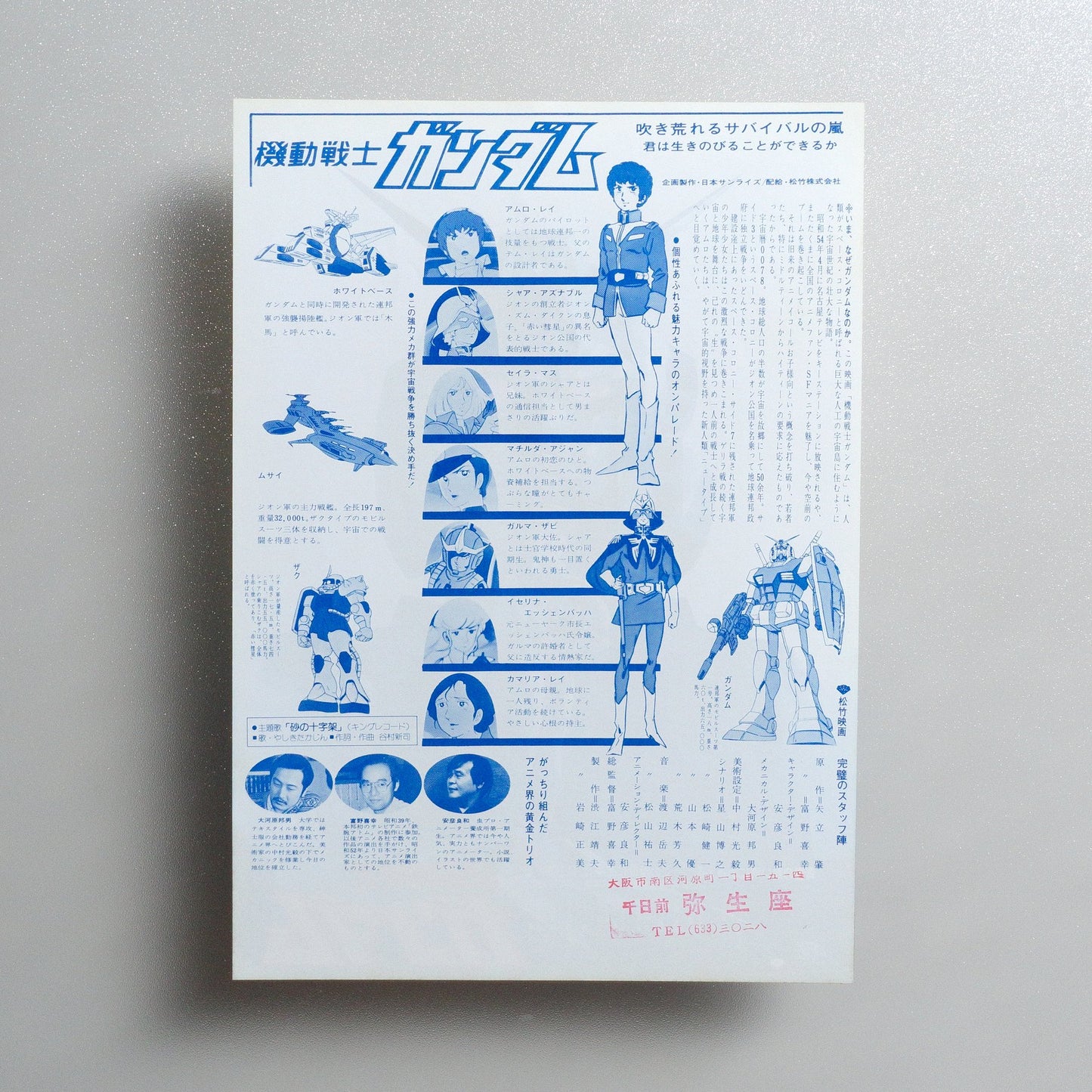 Mobile Suit Gundam I 1981 Japanese B5 Movie Flyer - reverse