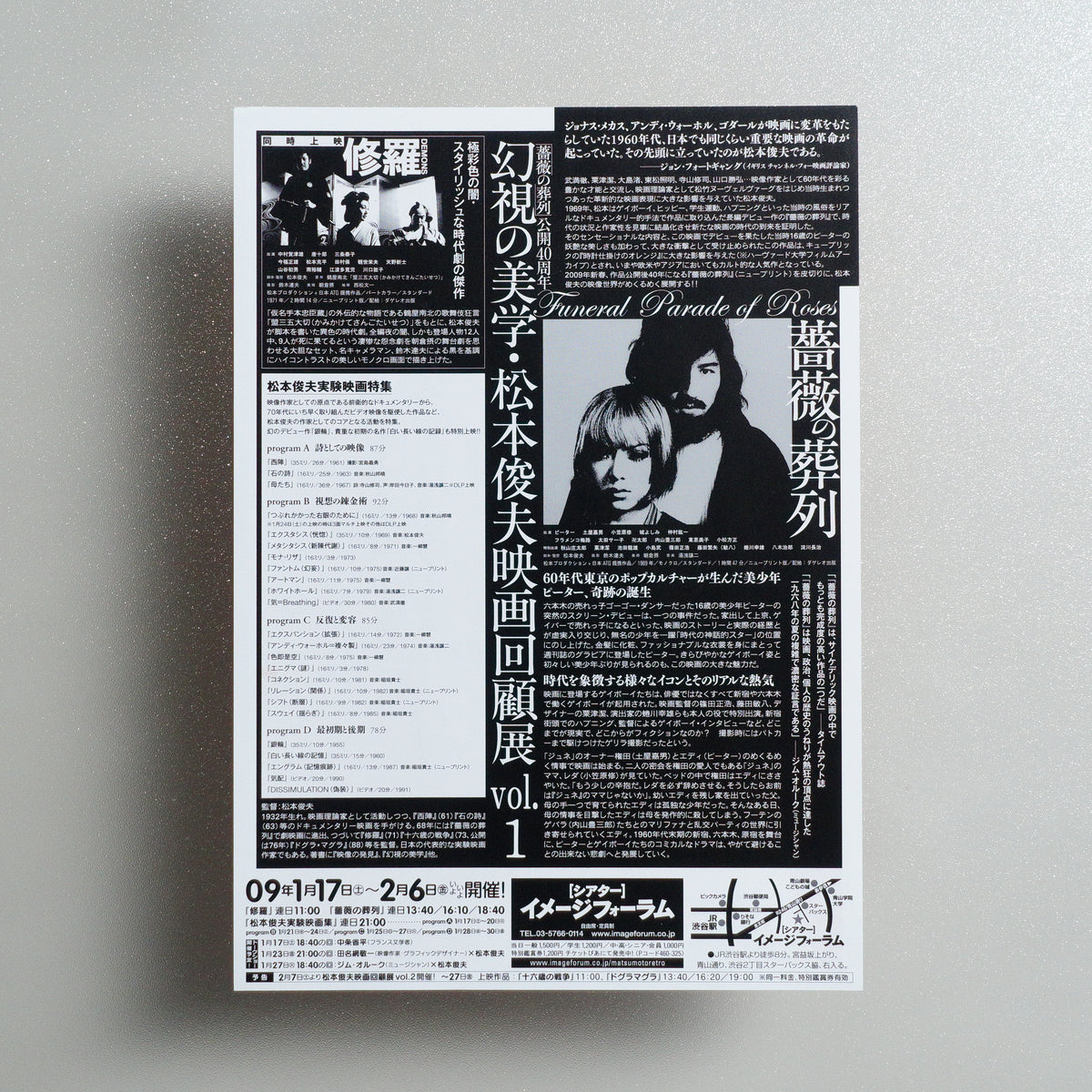 Funeral Parade of Roses B5 Retrospective Flyer - reverse