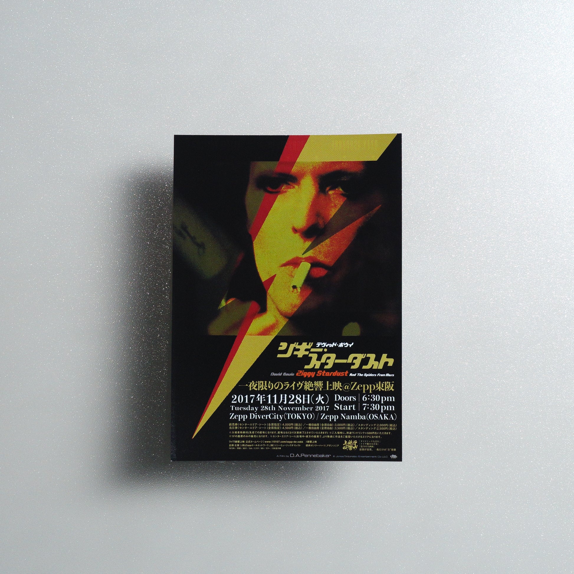 Black Sabbath: The End / Ziggy Stardust B6 double-sided flyer - front Ziggy Stardust side