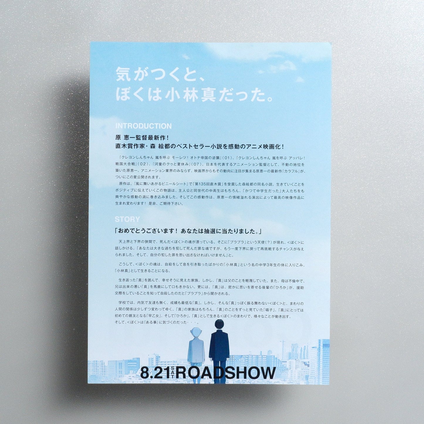 Colorful 2010 Japanese B5 Movie Flyer - reverse