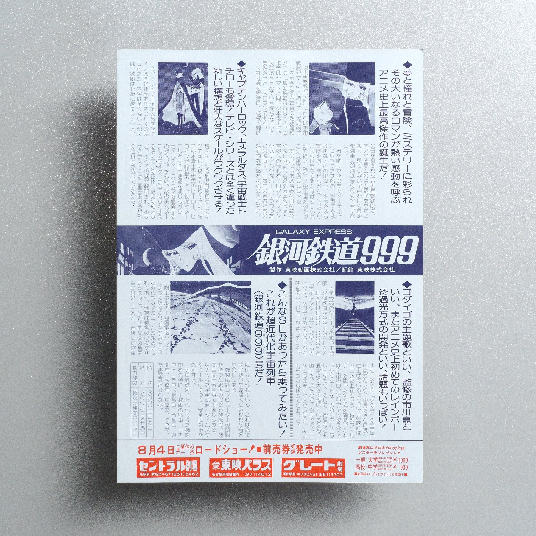 Galaxy Express 999 1979 Japanese B5 Movie Flyer - side C