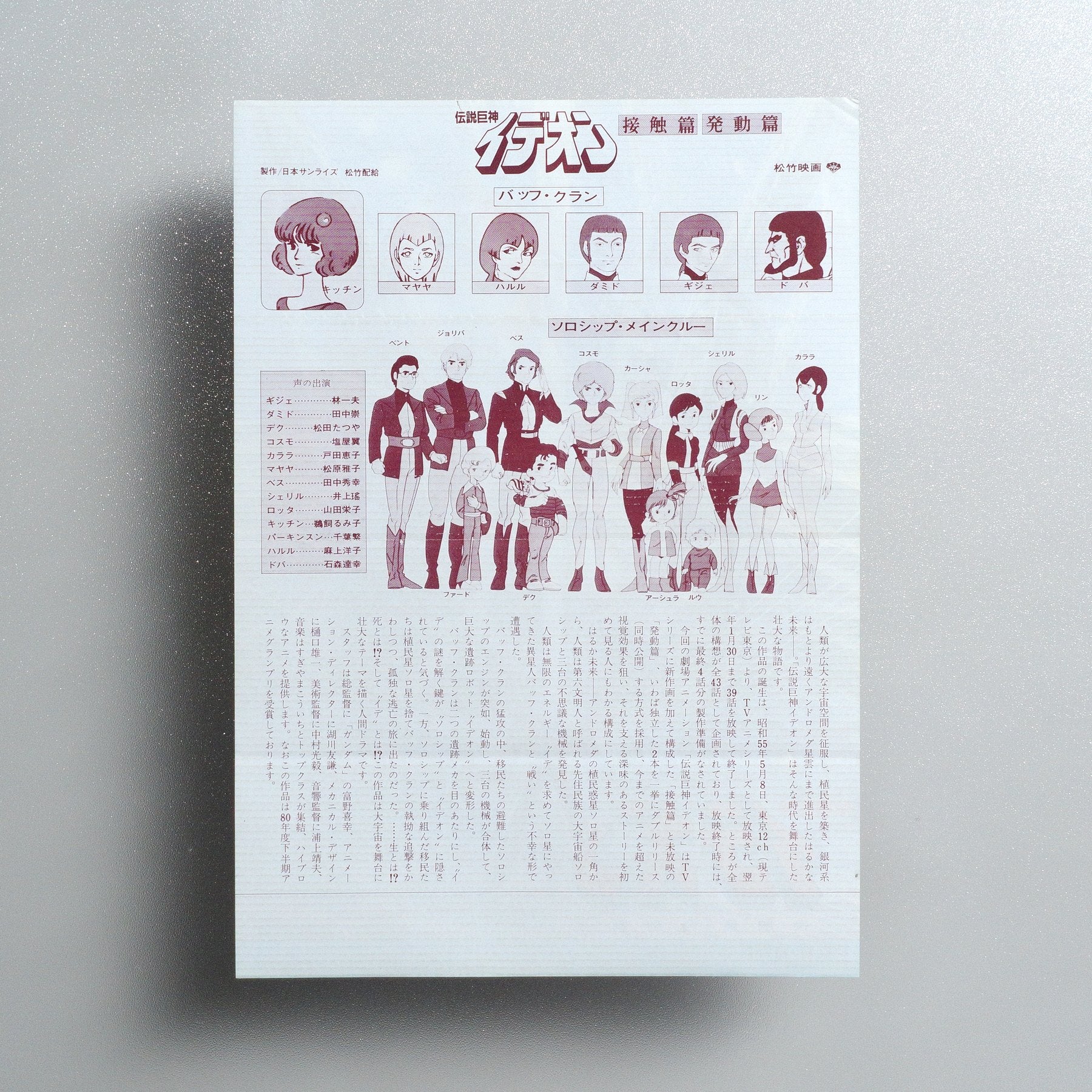 THE IDEON: A CONTACT 1982 Japanese B5 Movie Flyer - side D