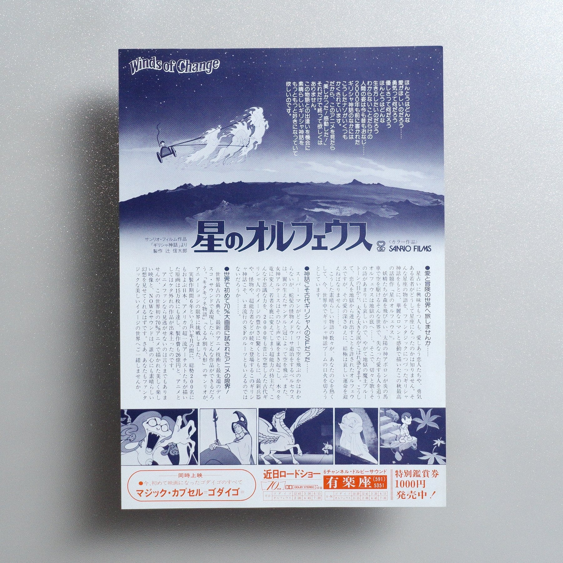 Winds of Change 1979 Japanese B5 Movie Flyer - side C