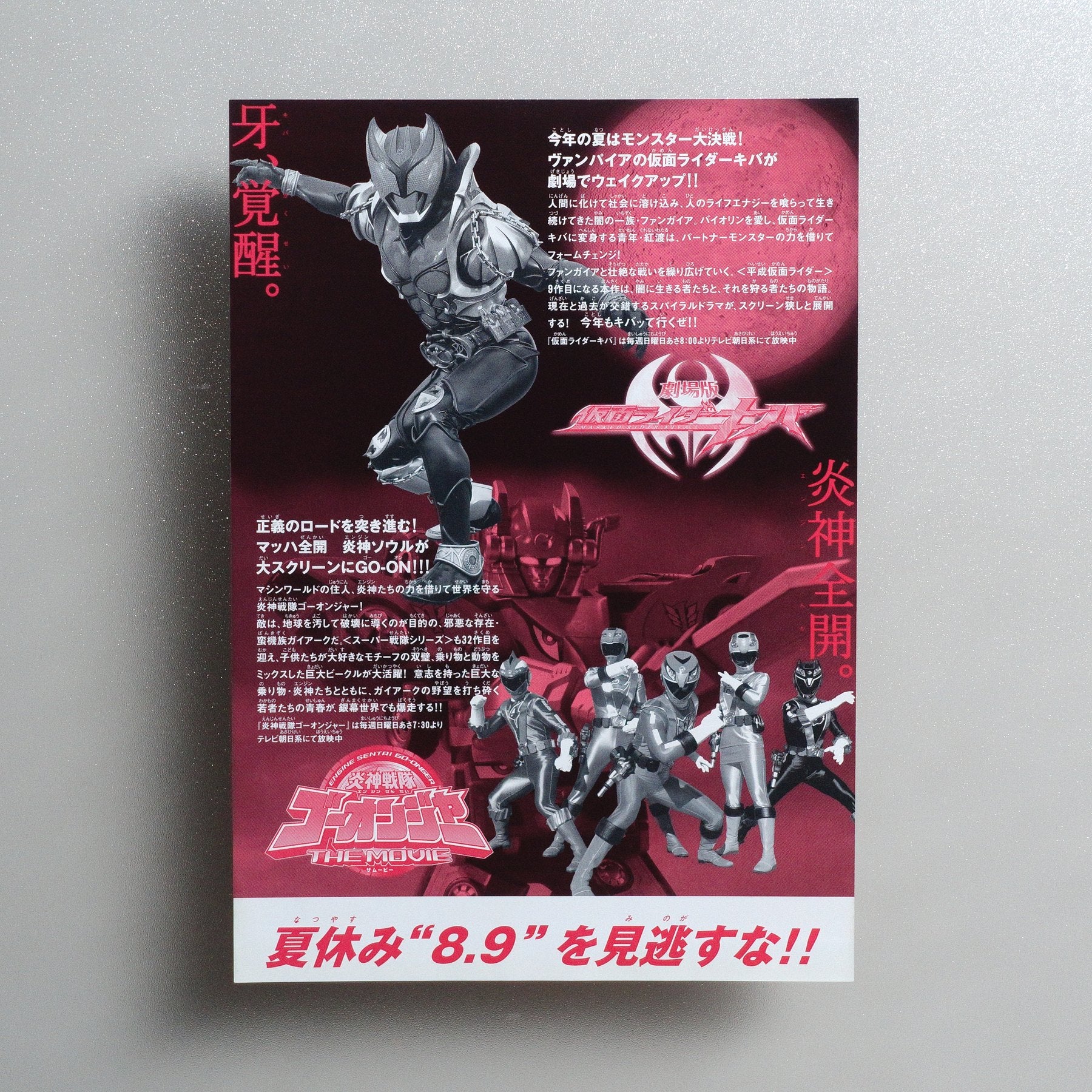 Kamen Rider Kiva: King of the Castle in the Demon World 2008 Japanese B5 Movie Flyer - reverse
