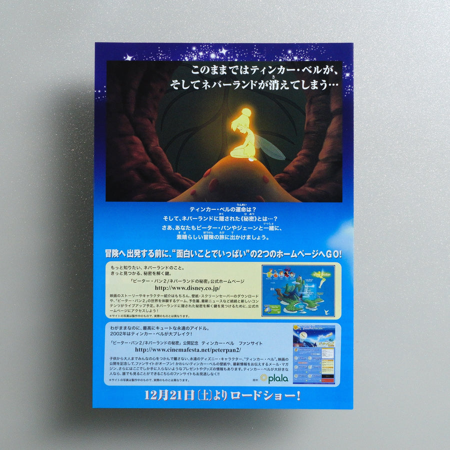 Return to Never Land 2002 Japanese B5 Folded Flyer - reverse
