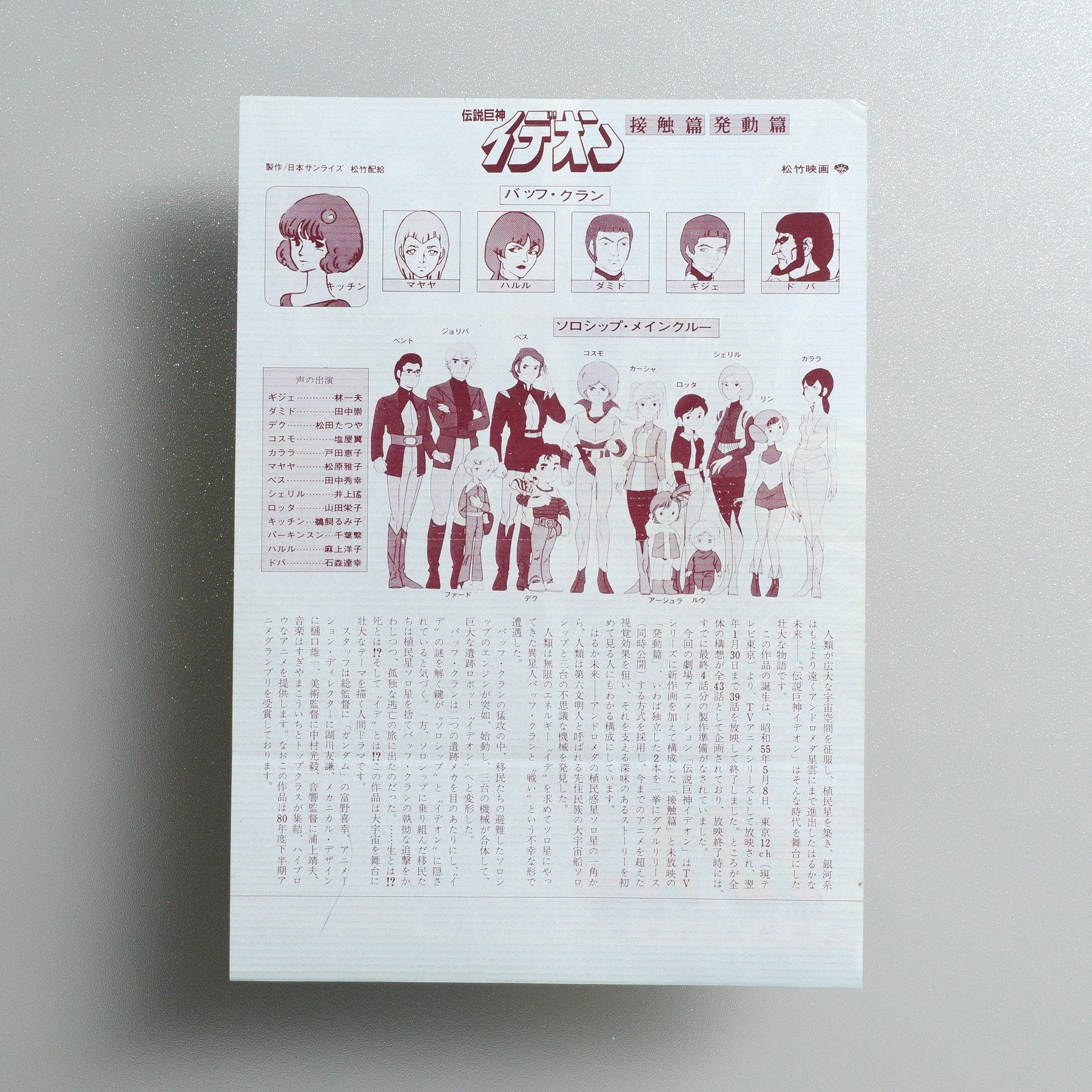 THE IDEON: A CONTACT 1982 Japanese B5 Movie Flyer - side C