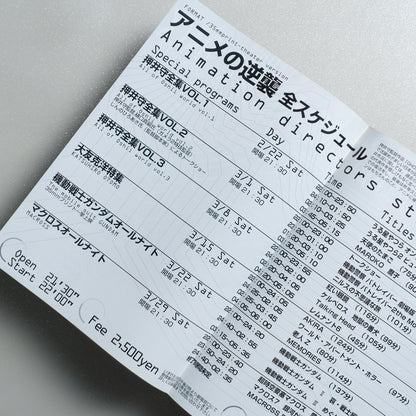 Animation Directors Strike Back 1997 Japanese B5 Folded Flyer - side D