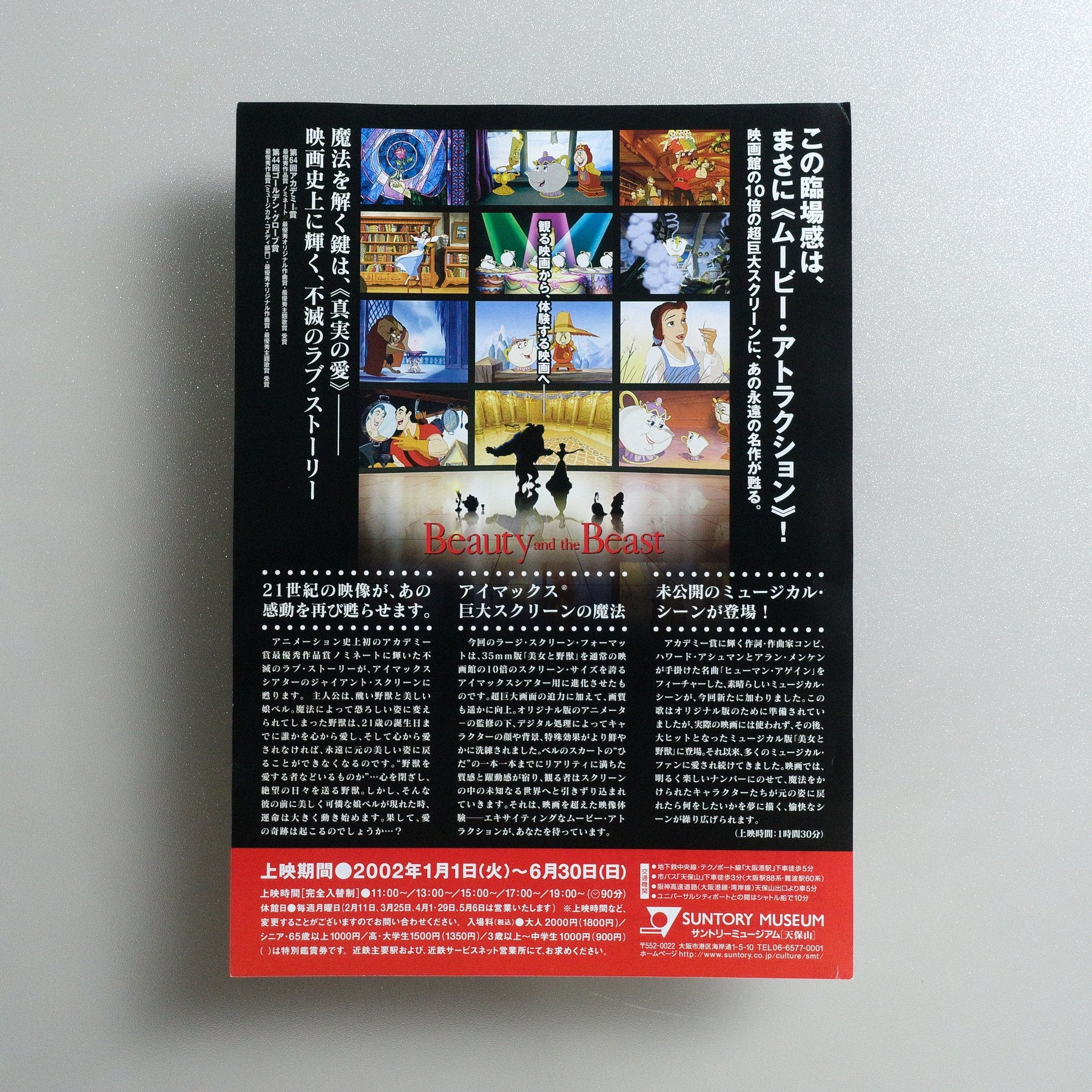 Beauty and the Beast — Large-Screen Format 2002 Japanese A4 Folded Flyer - side C