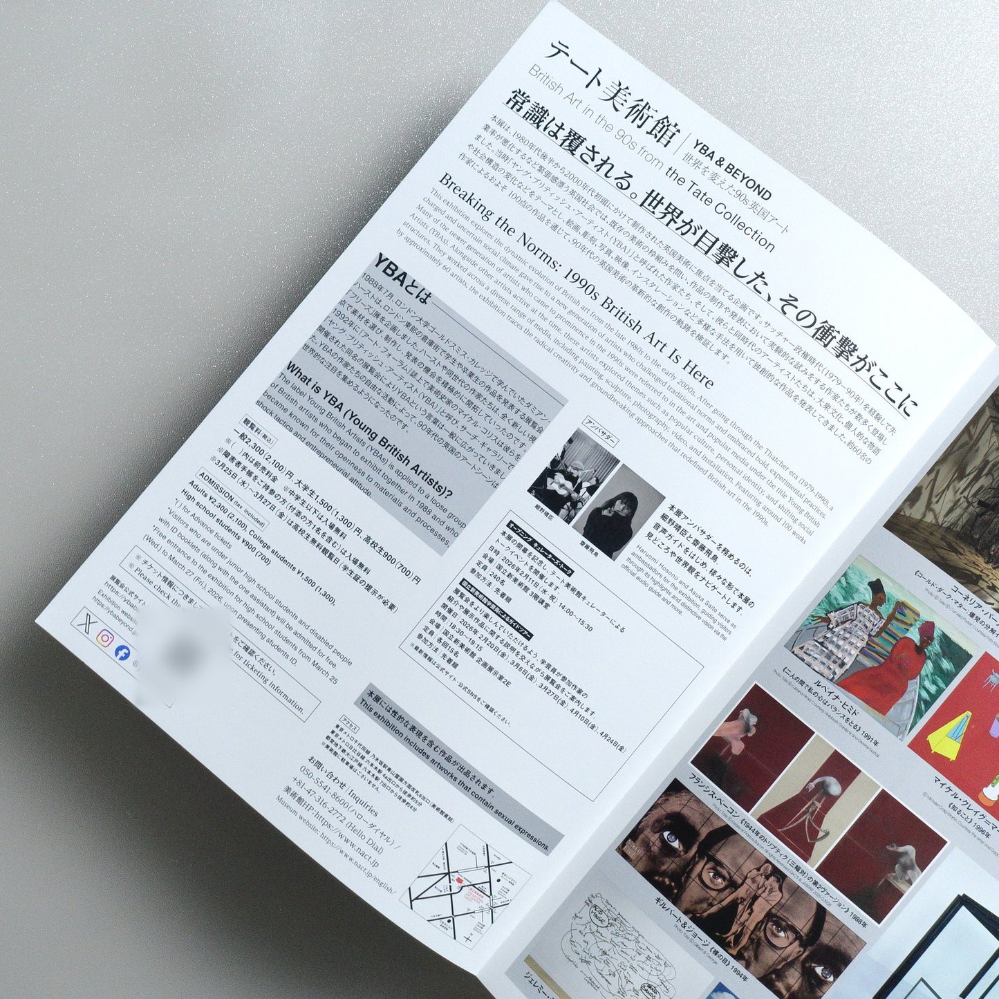 テート美術館 ― YBA & BEYOND 世界を変えた90s英国アート 2025 Japanese A4 Exhibition Flyer - side C