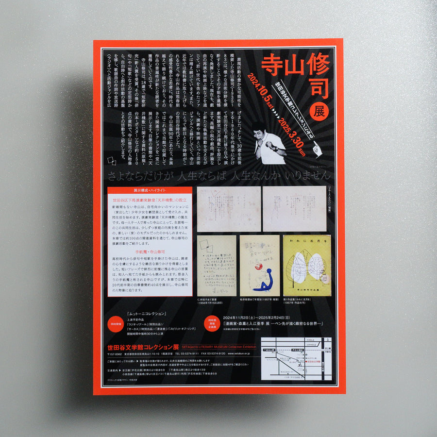 Shuji Terayama Exhibition 2024 Japanese A4 Exhibition Flyer - reverse