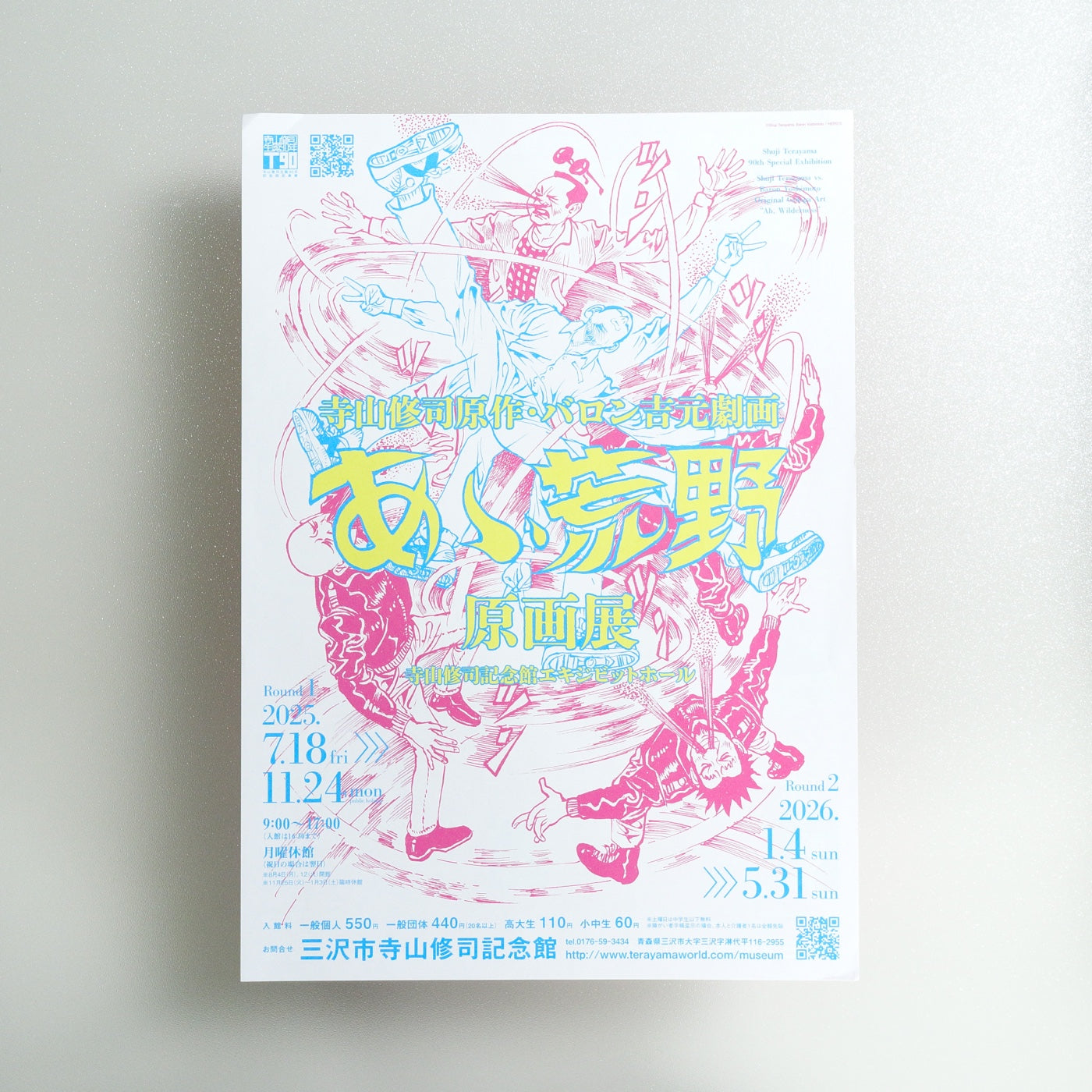 Shuji Terayama vs; Baron Yoshimoto: Original Gekiga Art “Ah, Wilderness” 2025 Japanese A4 Exhibition Flyer - front