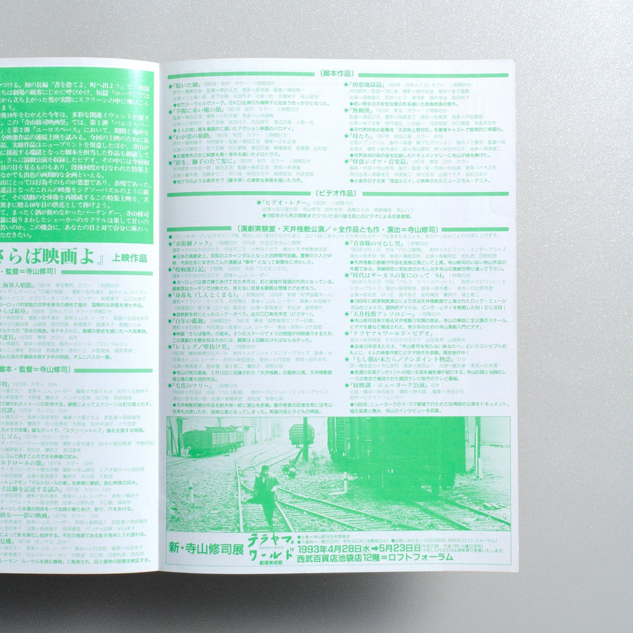 Shuji Terayama Film Festival: Farewell, Cinema; 1993 Japanese B5 Exhibition Flyer - reverse