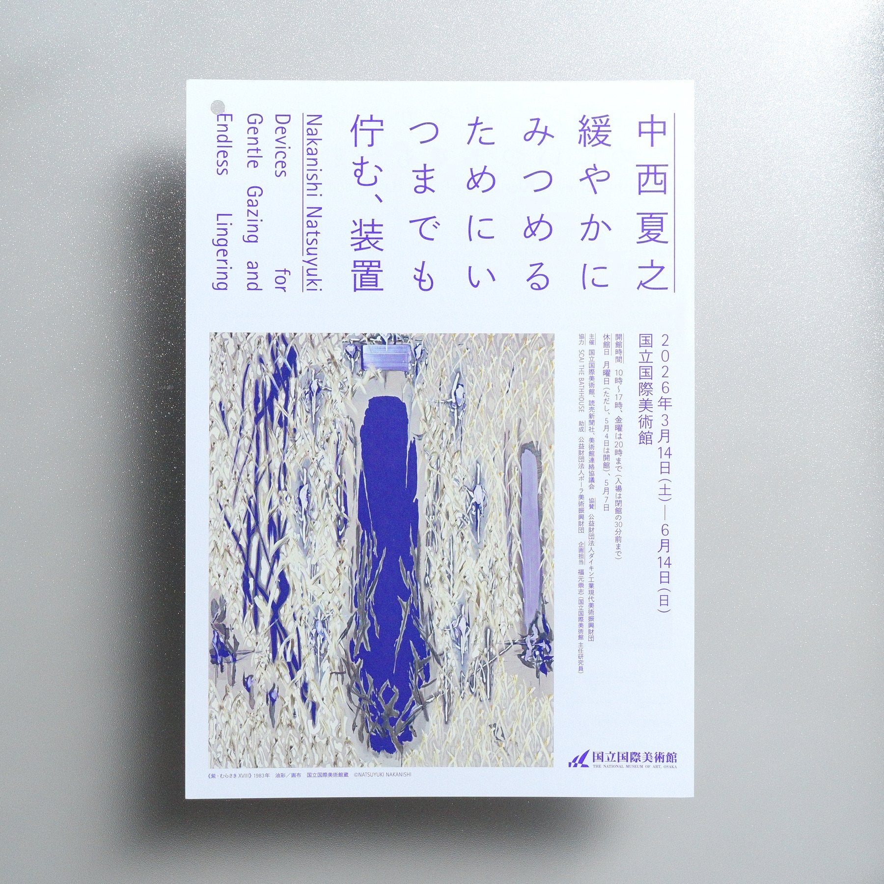 Nakanishi Natsuyuki: Devices for Gentle Gazing and Endless Lingering 2025 Japanese A4 Exhibition Flyer - front