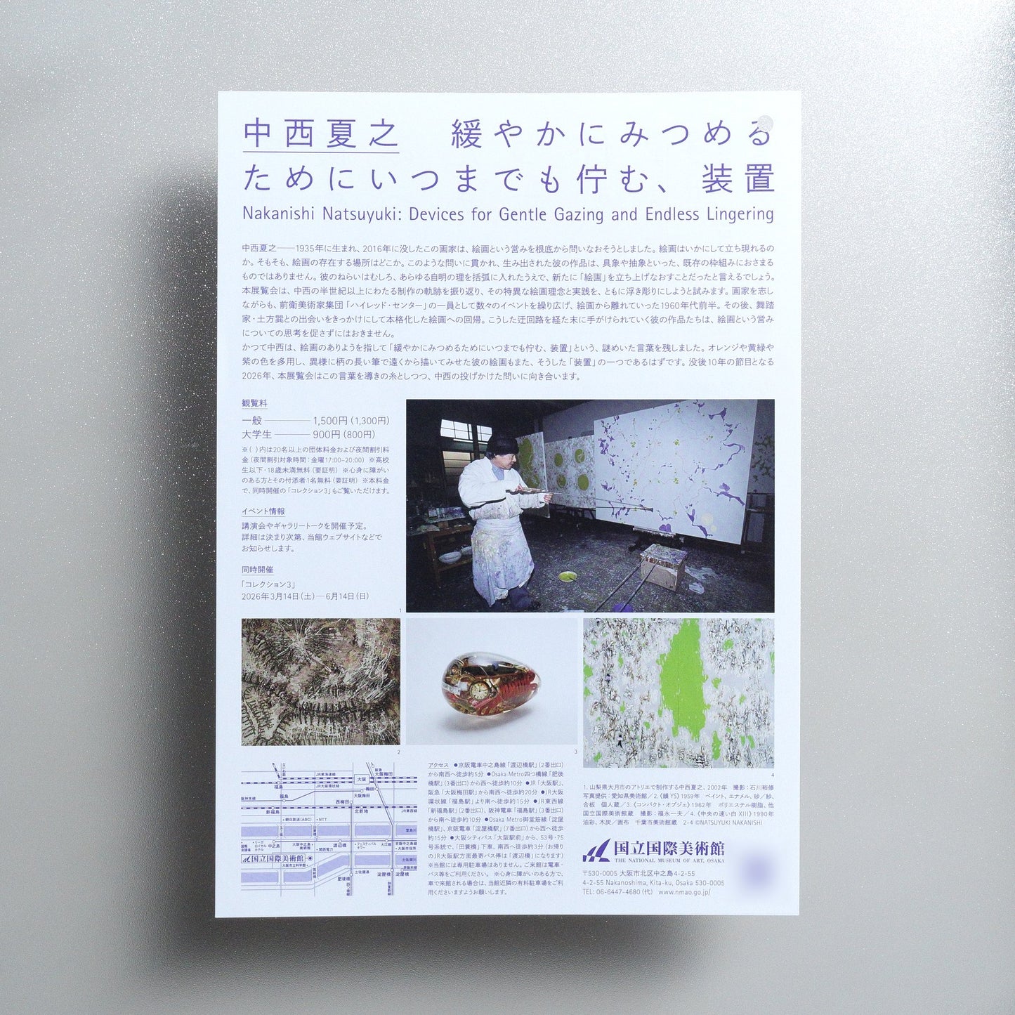Nakanishi Natsuyuki: Devices for Gentle Gazing and Endless Lingering 2025 Japanese A4 Exhibition Flyer - side C