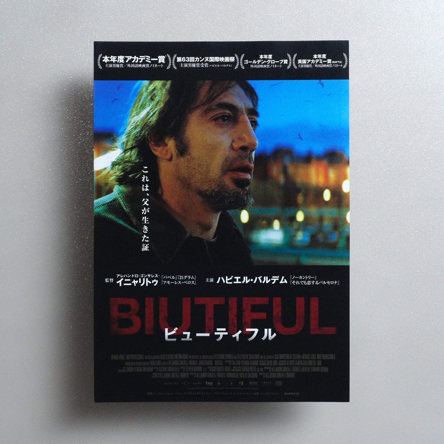 Biutiful 2011 Japanese B5 Movie Flyer - Design B front