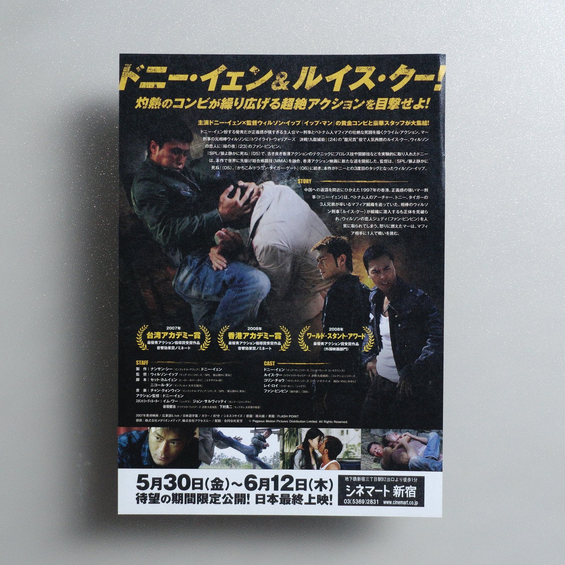 Flash Point 2025 Japanese B5 Movie Flyer - reverse