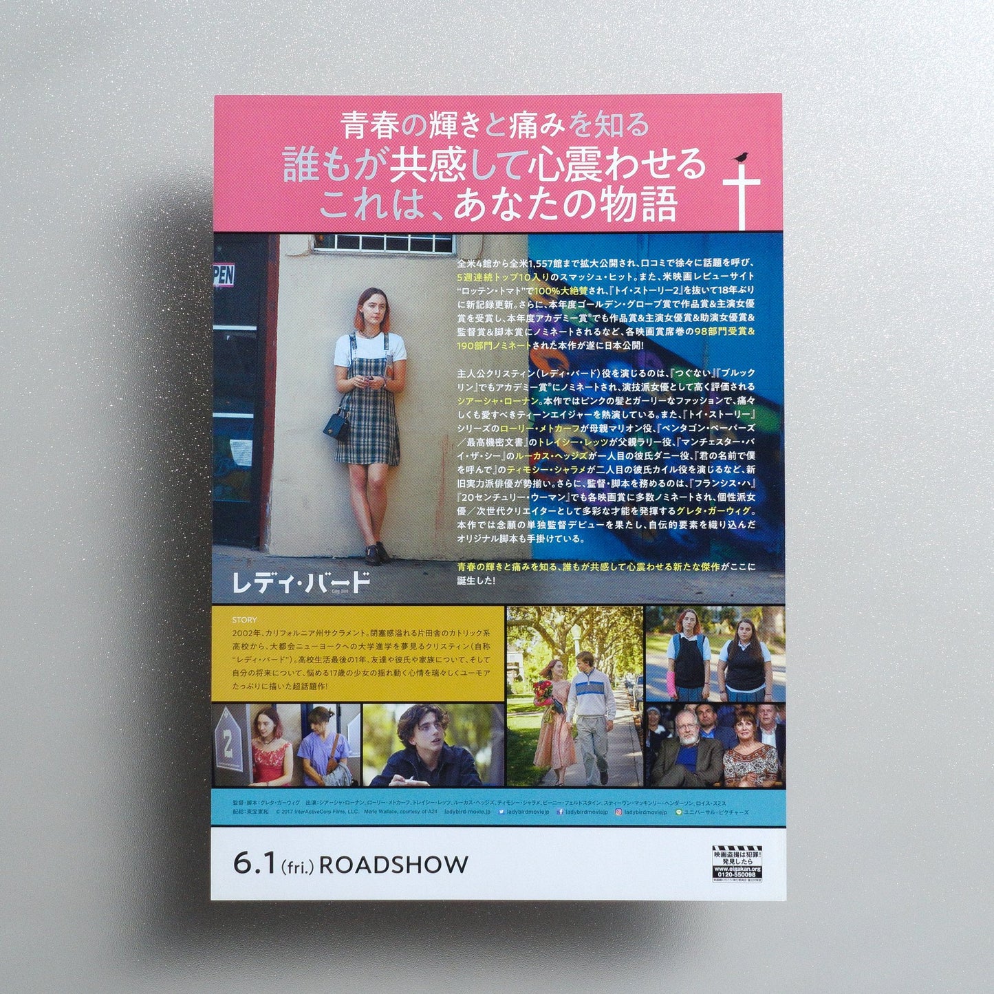 Lady Bird 2018 Japanese B5 Folded Flyer - reverse