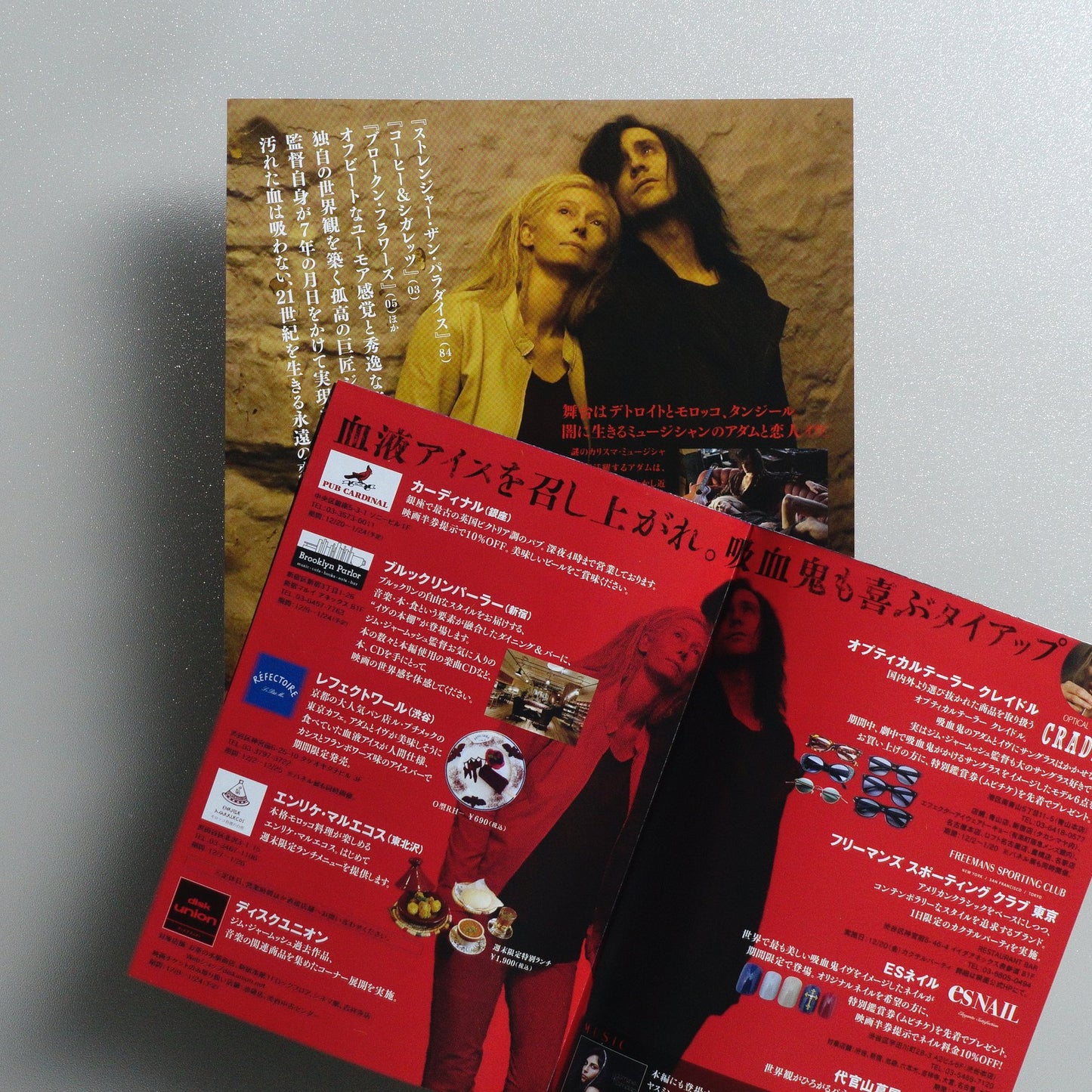 Only Lovers Left Alive 2013 Japanese B5 Folded Flyer - reverse