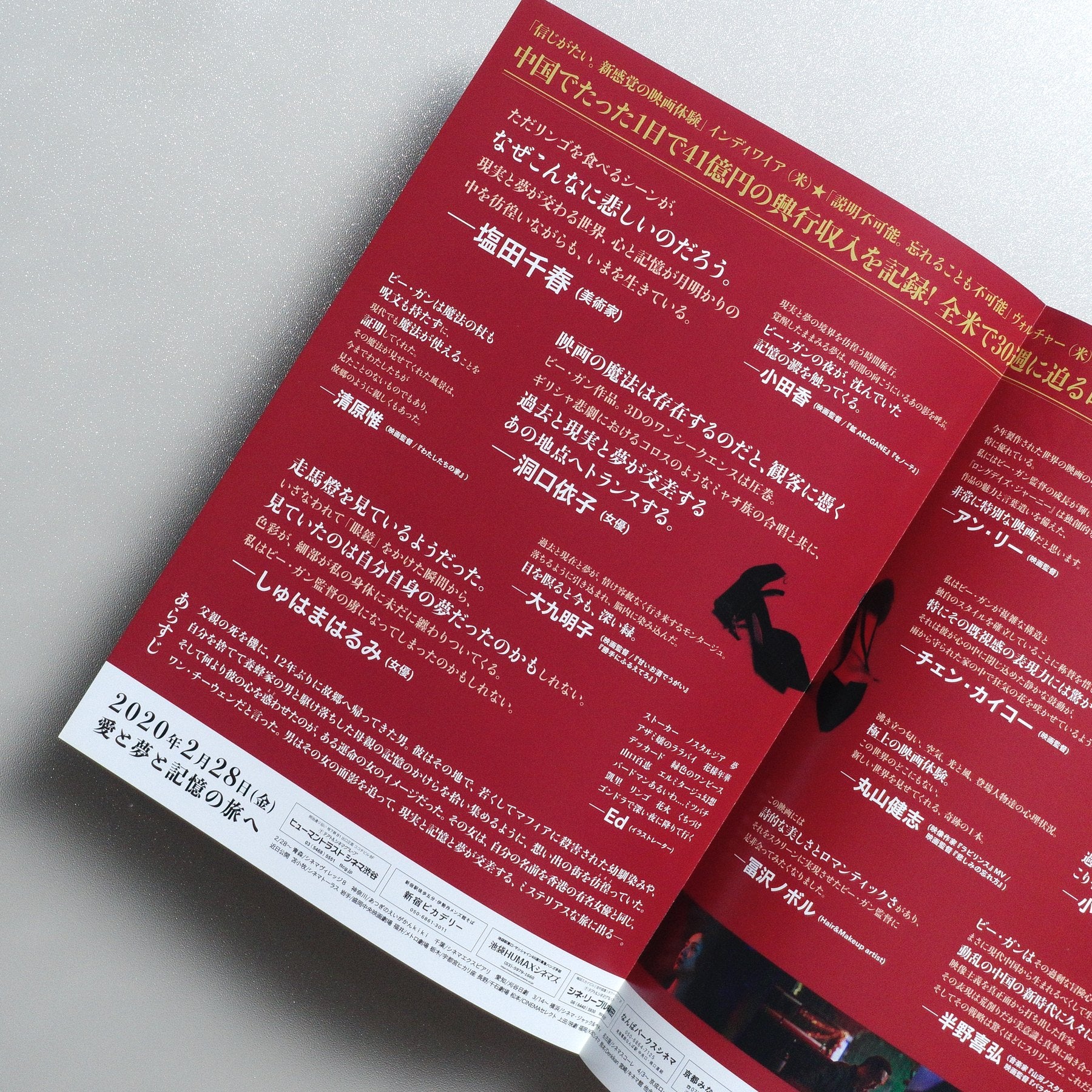 Long Day’s Journey Into Night 2020 Japanese B5 Movie Flyer - reverse