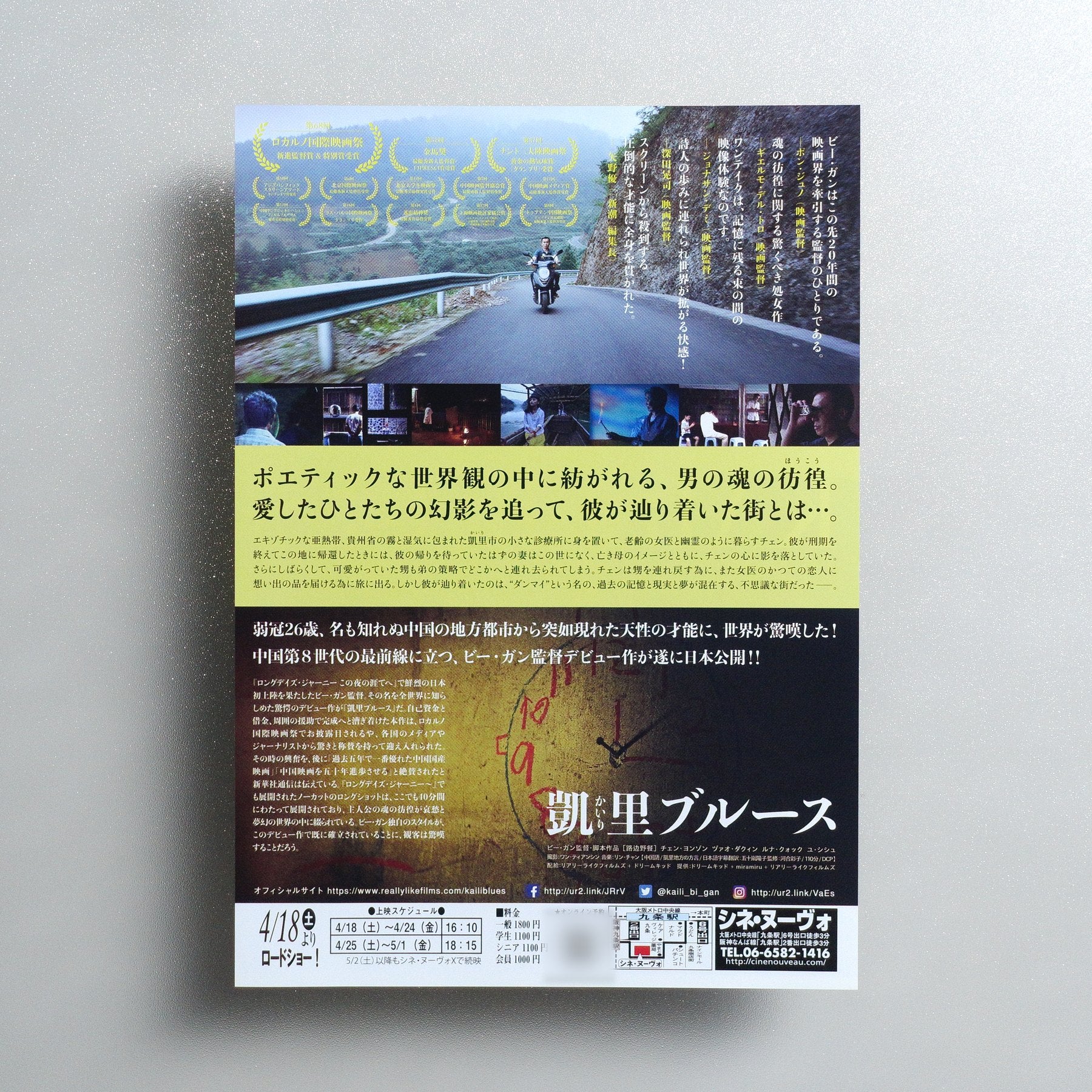 Kaili Blues 2020 Japanese B5 Movie Flyer - reverse