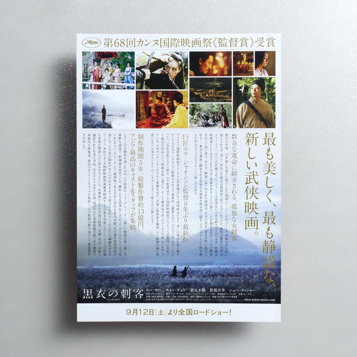 The Assassin 2015 Japanese B5 Movie Flyer - reverse