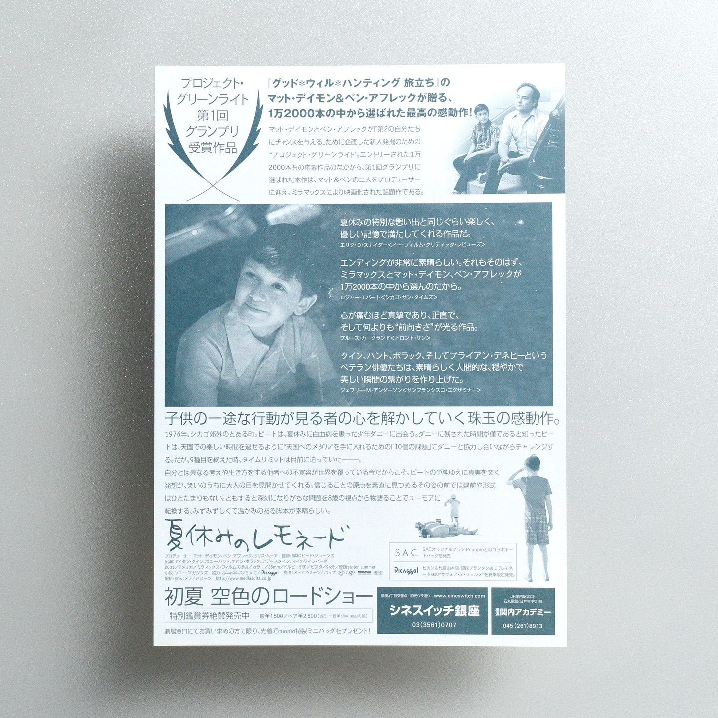Stolen Summer 2003 Japanese B5 Movie Flyer - reverse