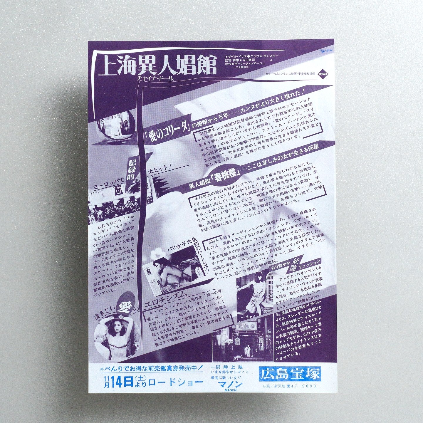 Les Fruits de la Passion 1981 Japanese B5 Movie Flyer - side C
