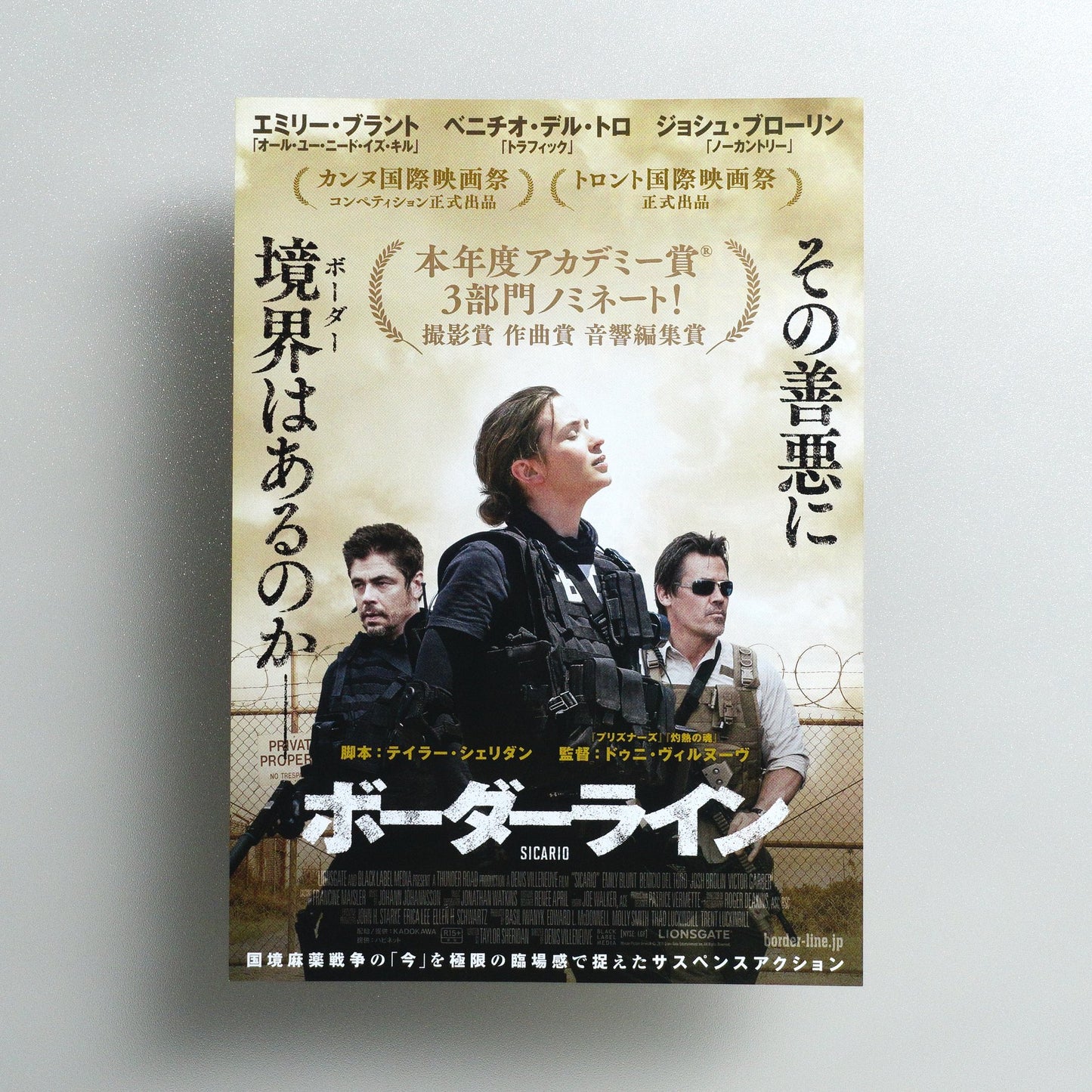Sicario 2016 Japanese B5 Movie Flyer - front