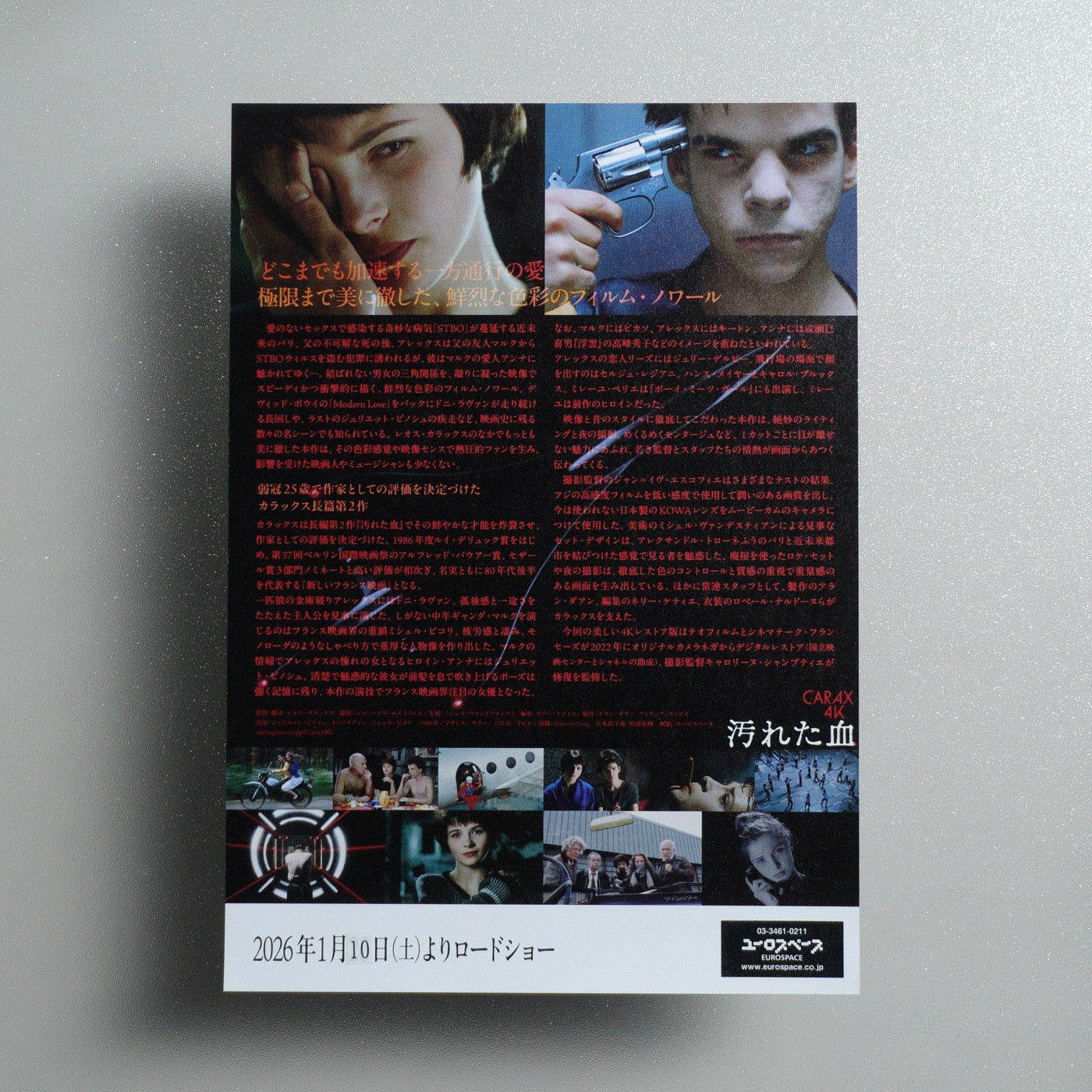 Mauvais Sang 2026 Japanese B5 Movie Flyer - reverse