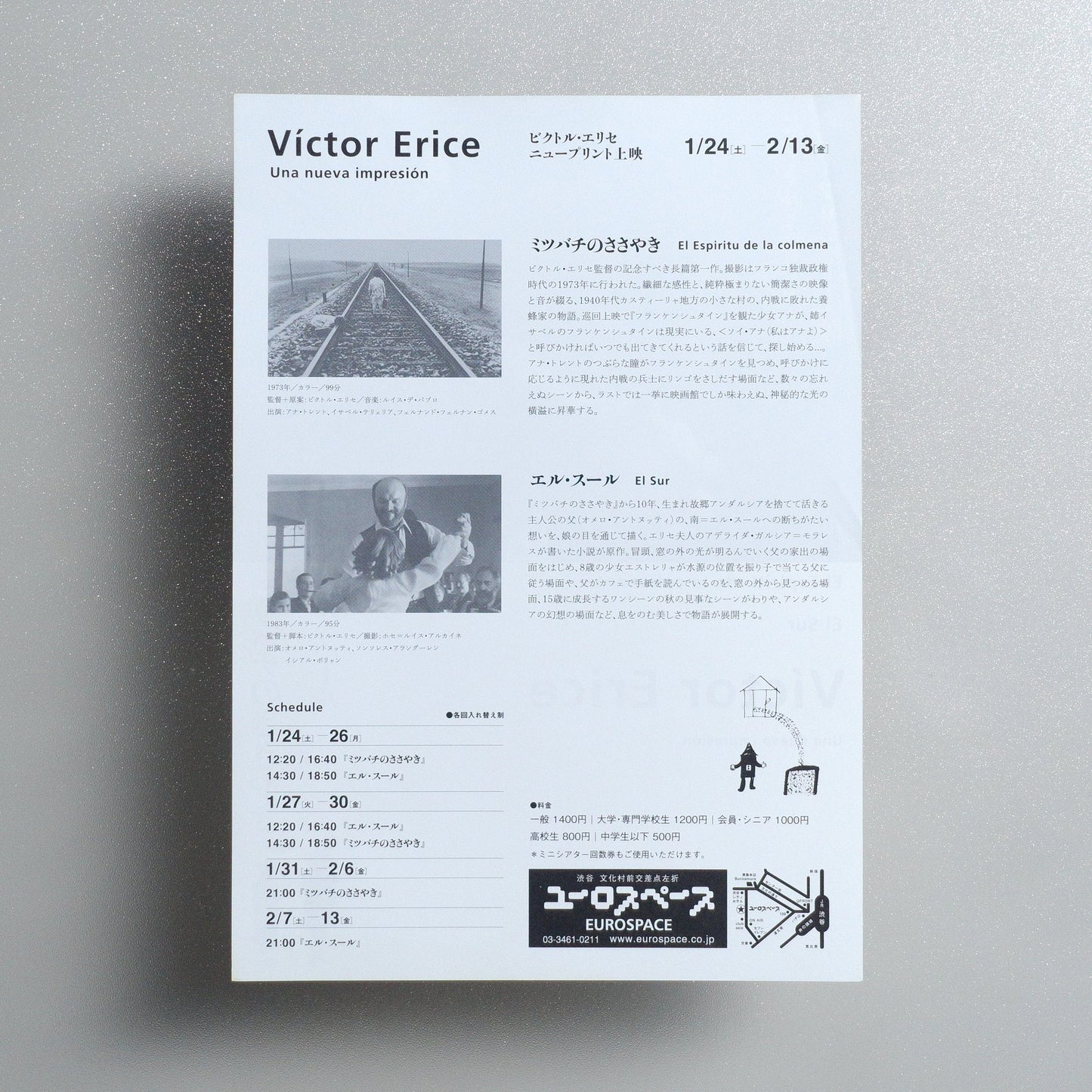 ； The Spirit of the Beehive 2009 Japanese B5 Screening Flyer - reverse
