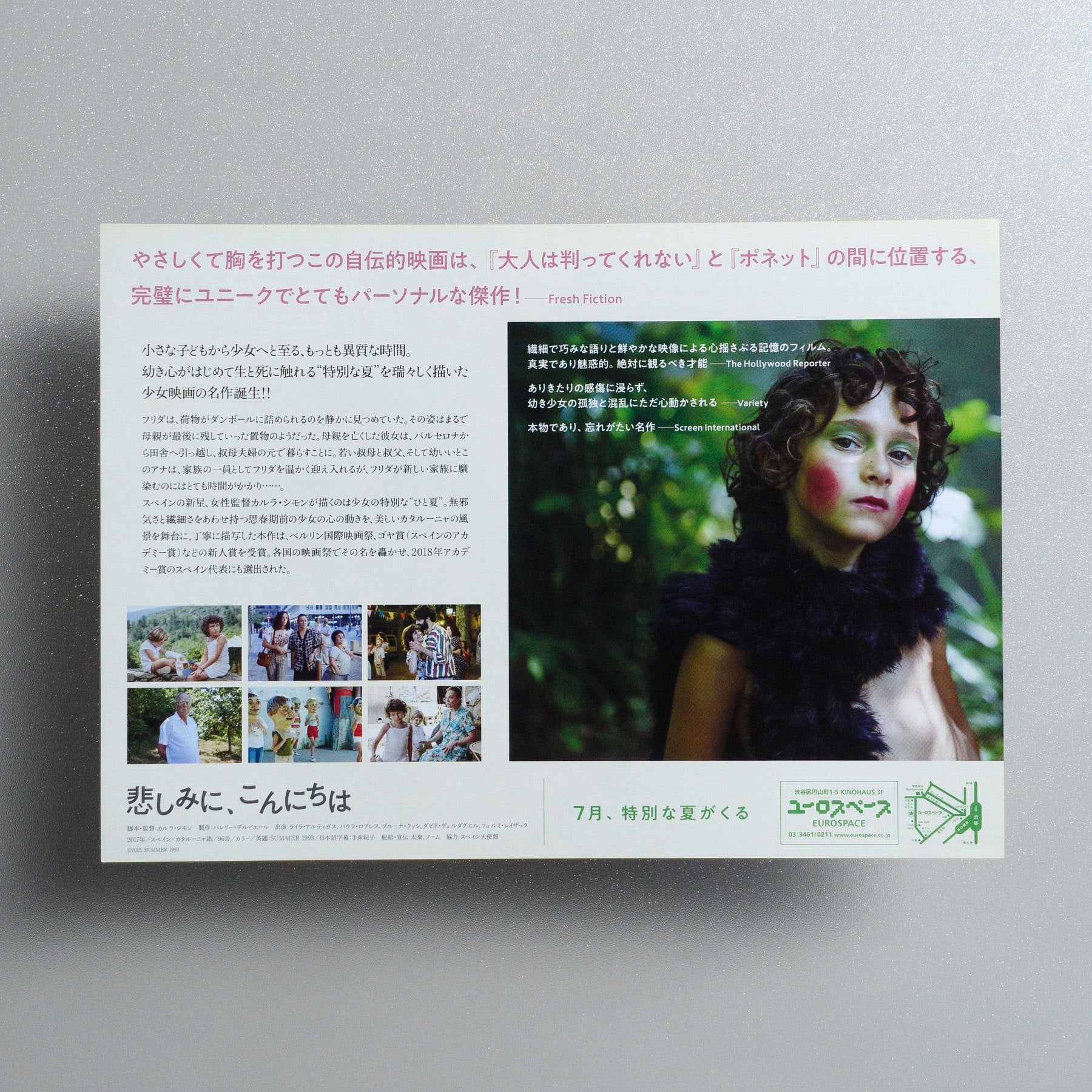 Summer 1993 2018 Japanese B5 Movie Flyer - reverse