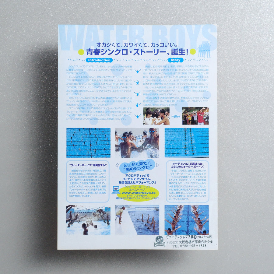 Waterboys（ : WATER BOYS） 2001 Japanese B5 Movie Flyer - reverse