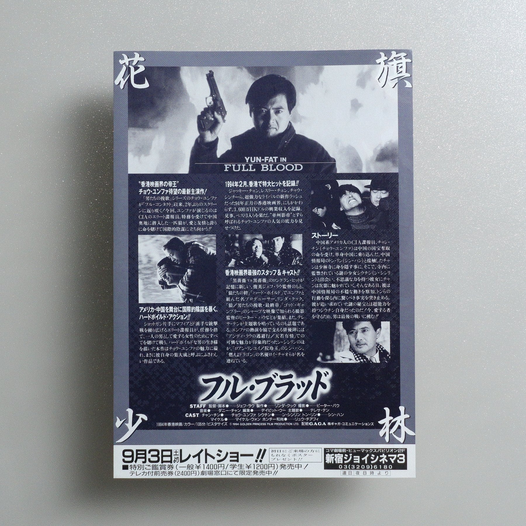 Treasure Hunt : （FULL BLOOD） 1994 Japanese B5 Movie Flyer - reverse