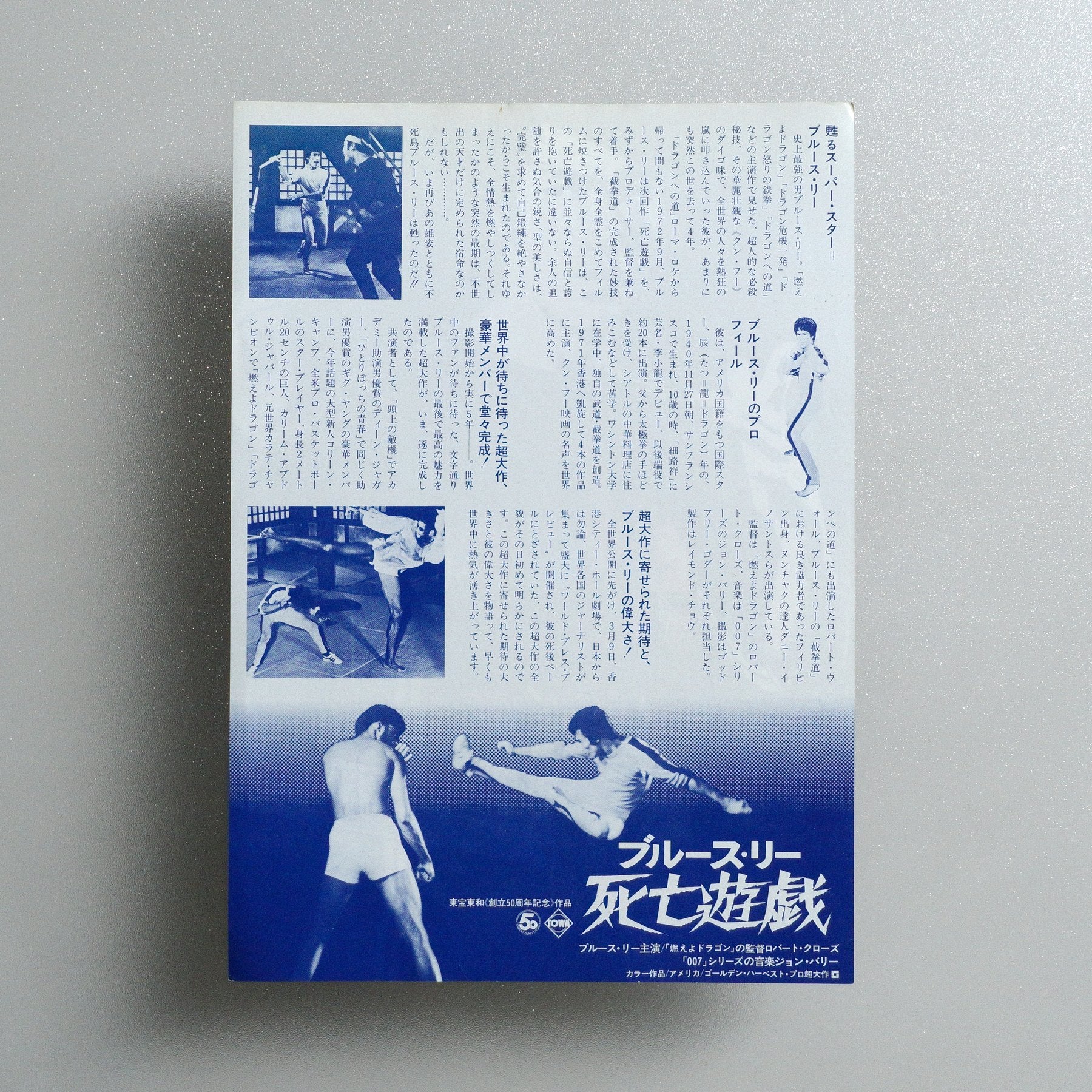 Game of Death 1978 Japanese B5 Movie Flyer - Design B reverse