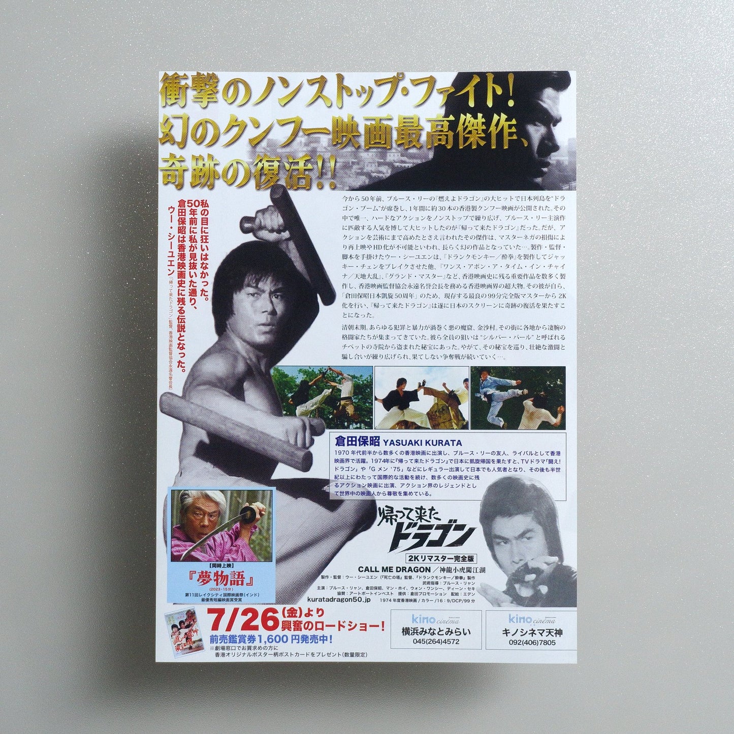 Call Me Dragon 2024 Japanese B5 Movie Flyer - reverse