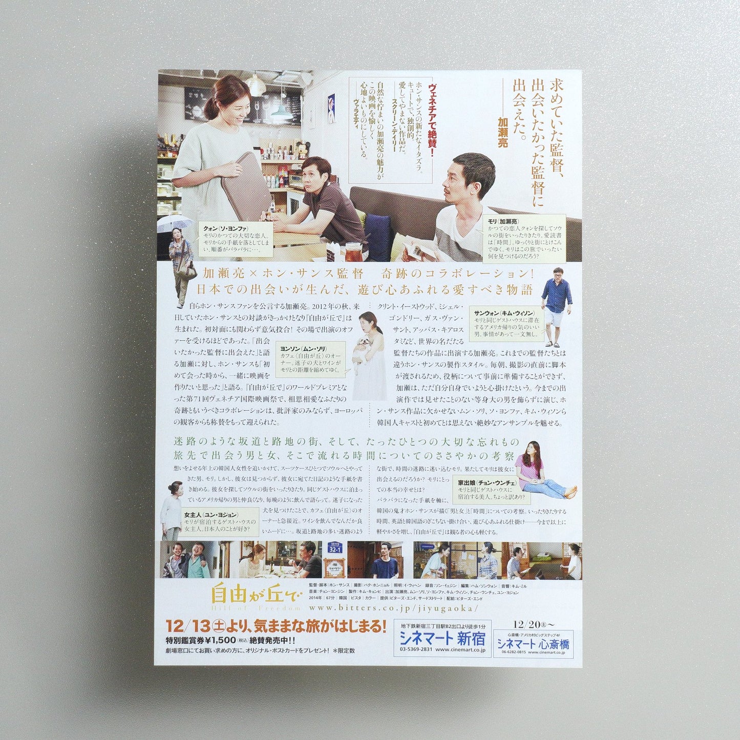 Hill of Freedom 2014 Japanese B5 Movie Flyer - reverse